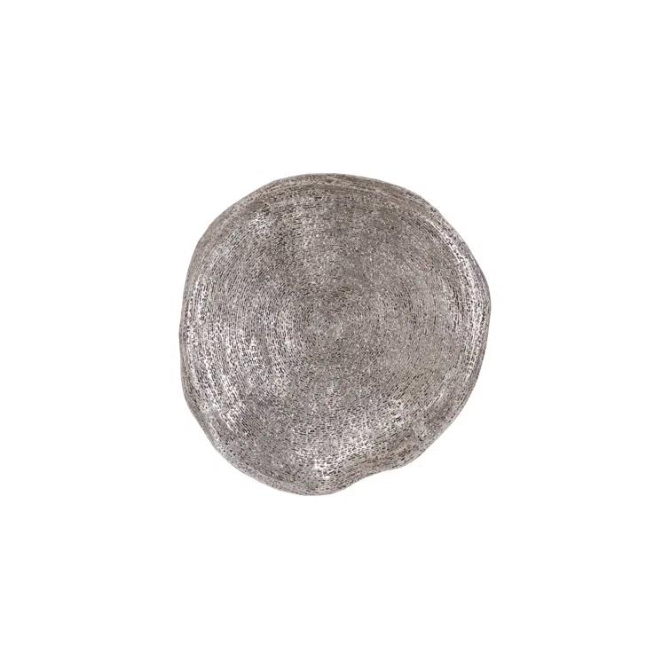 Silver Resin Contemporary Wall Art Sculpture, 36"