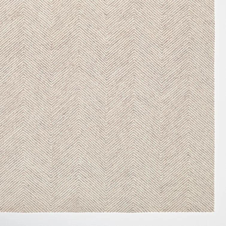 Wheaton Chevron Handmade Tufted Wool Taupe Area Rug