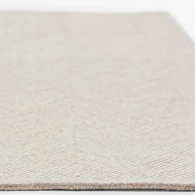 Wheaton Chevron Handmade Tufted Wool Taupe Area Rug