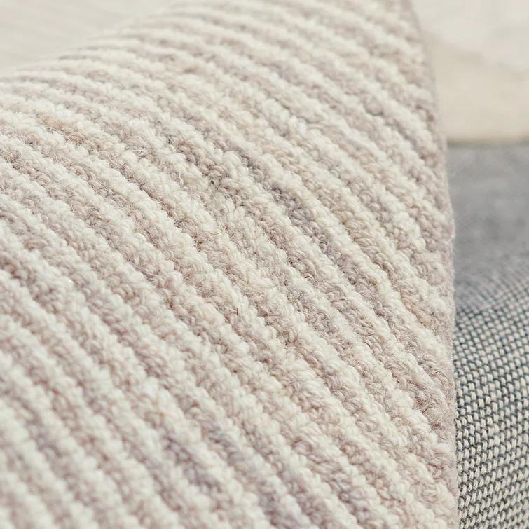 Wheaton Chevron Handmade Tufted Wool Taupe Area Rug