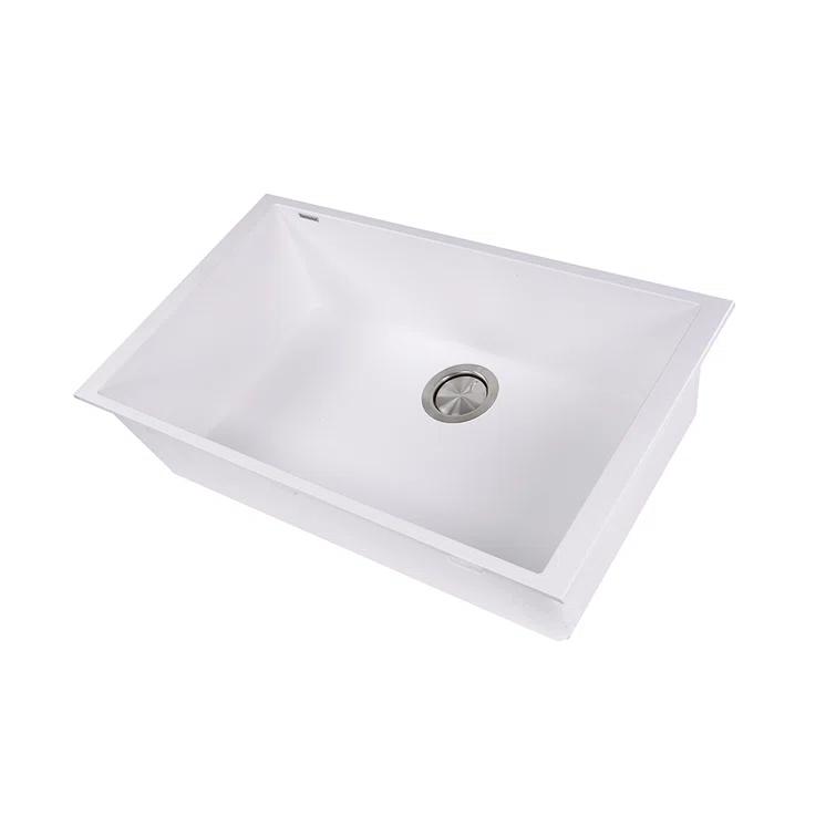 Plymouth 30'' L Undermount Single Bowl Granite Kitchen Sink