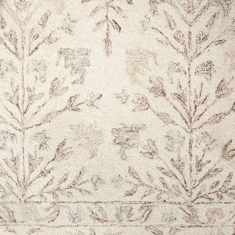 Aden Floral Handmade Hooked Wool Ivory/ Brown/Grey Area Rug