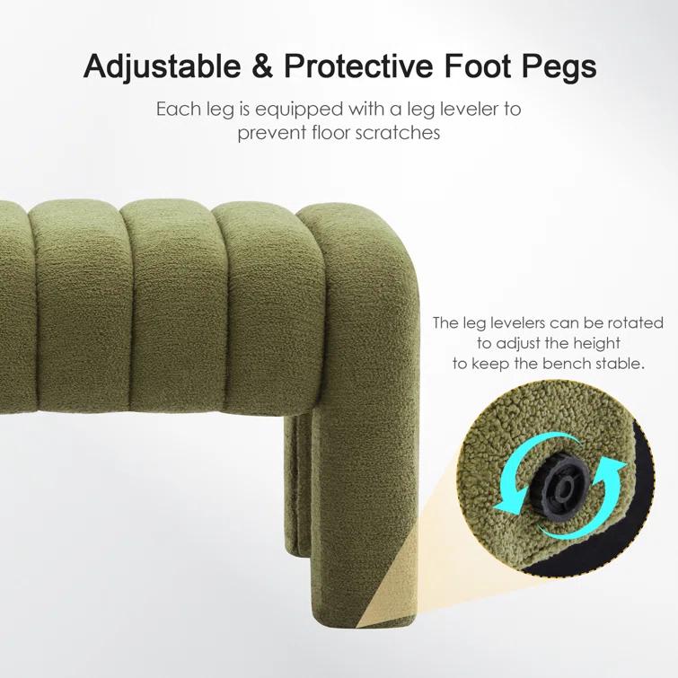 Oyan 43"or 63"W Channel Tufted Upholstered Bedroom Bench