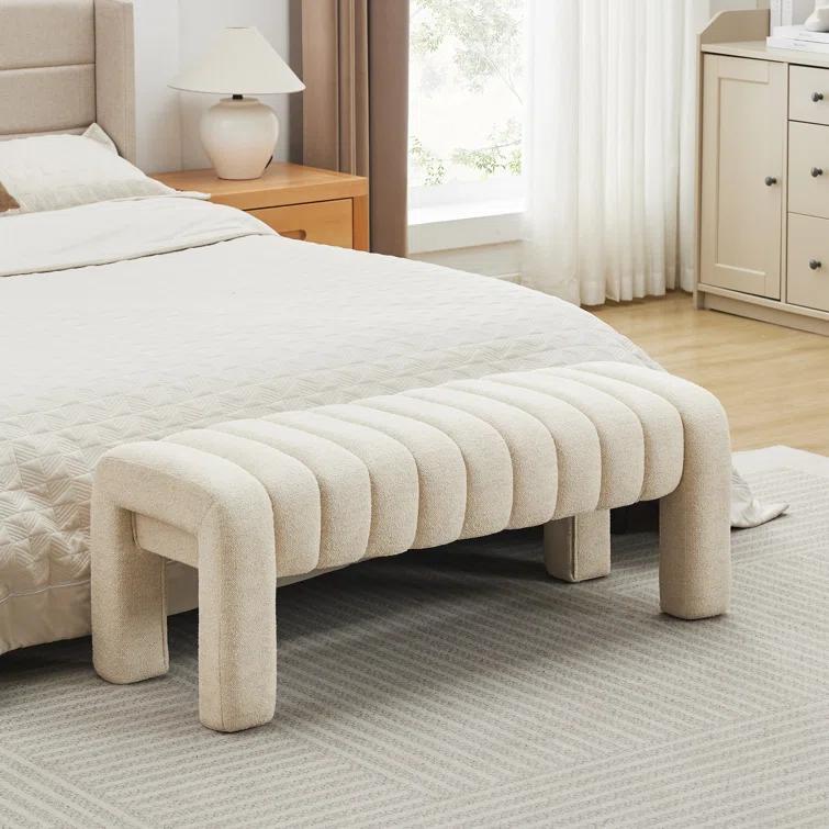 Oyan 43"or 63"W Channel Tufted Upholstered Bedroom Bench