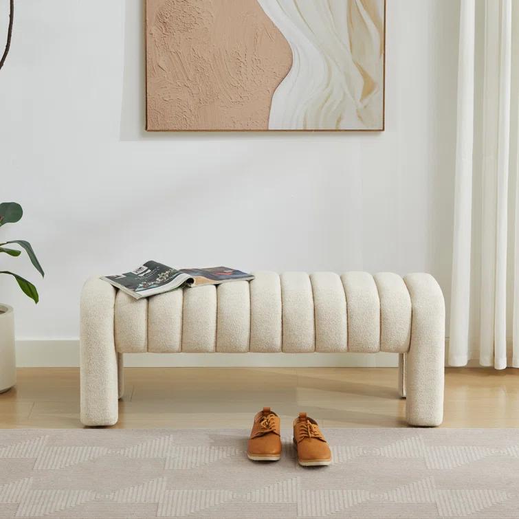 Oyan 43"or 63"W Channel Tufted Upholstered Bedroom Bench