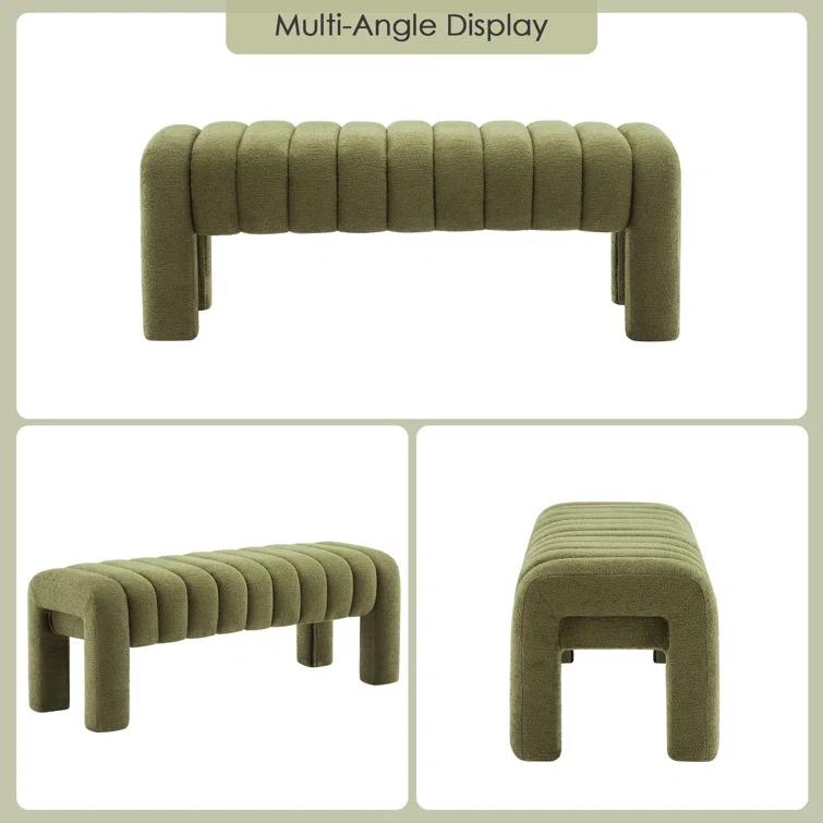 Oyan 43"or 63"W Channel Tufted Upholstered Bedroom Bench