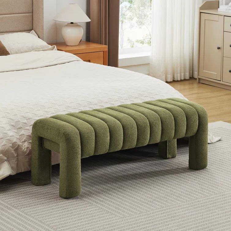 Oyan 43"or 63"W Channel Tufted Upholstered Bedroom Bench