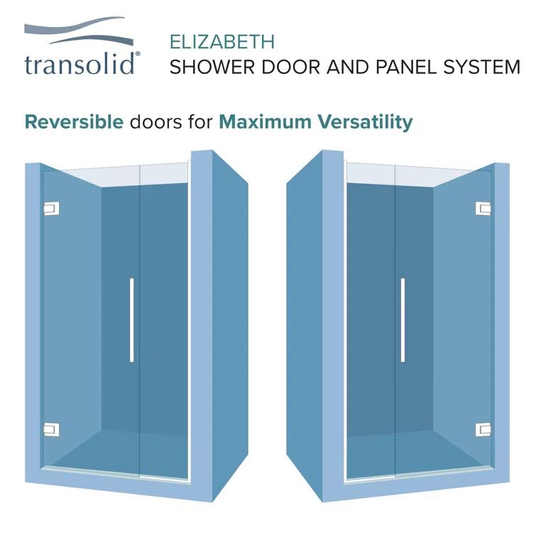 Transolid Elizabeth 38-in W x 76-in H Hinged Shower Door with Clear Glass