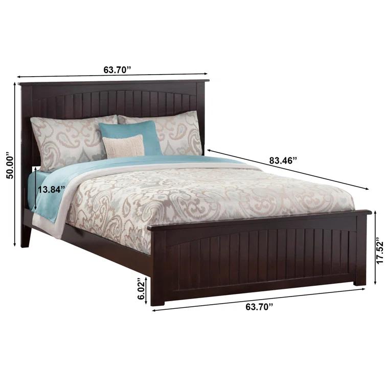 Nantucket Low Profile Solid Wood Platform Bed with Matching Footboard