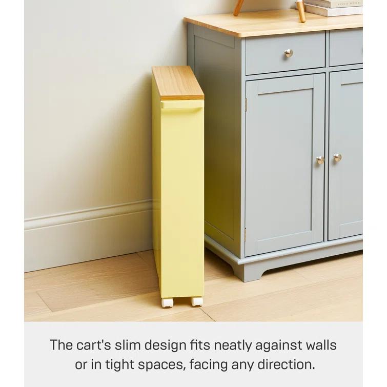 Tower Yamazaki Home Rolling Slim Bathroom Utility Cart, Storage Shelf Narrow Organizer Rack