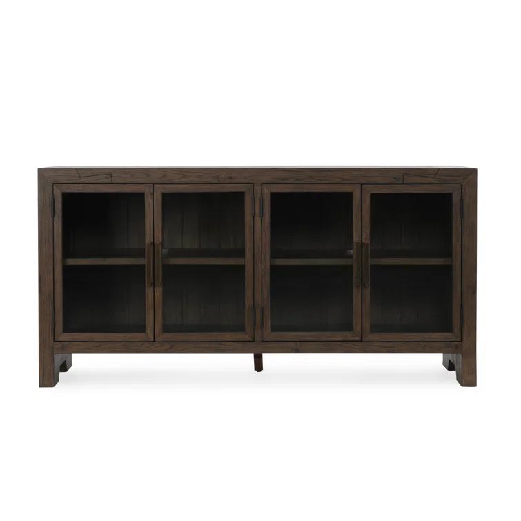 Troy 72" Reclaimed Oak Wood Buffet Sideboard in Dark Brown