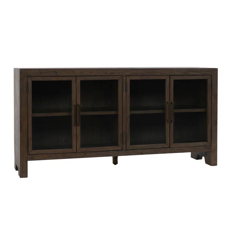 Troy 72" Reclaimed Oak Wood Buffet Sideboard in Dark Brown