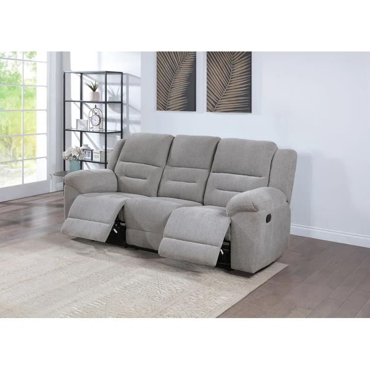 Gilson Chenille Upholstered Reclining Sofa Grey