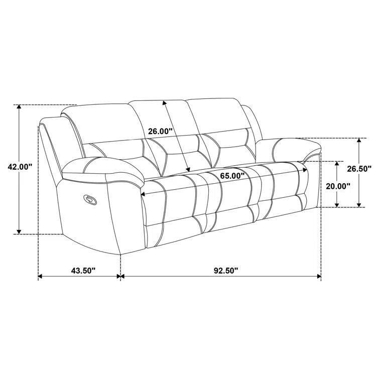 Gilson Chenille Upholstered Reclining Sofa Grey