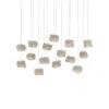 Effervescent Silver Glass 15-Light Pendant with Clear Beads