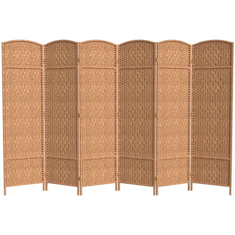 Oriental Furniture 6 ft. Tall Diamond Weave Room Divider - Natural - 6 Panel