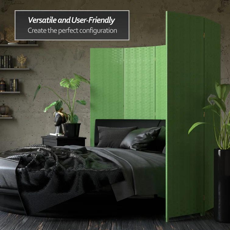 6 ft. Light Green 3-Panel Room Divider