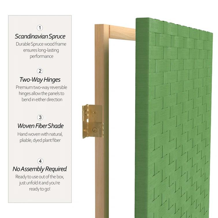 6 ft. Light Green 3-Panel Room Divider