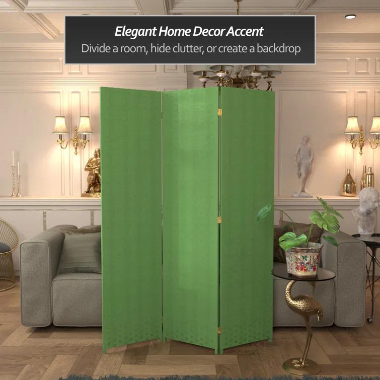 6 ft. Light Green 3-Panel Room Divider
