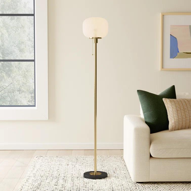 Nausica Ribbed Glass Floor Lamp (58")