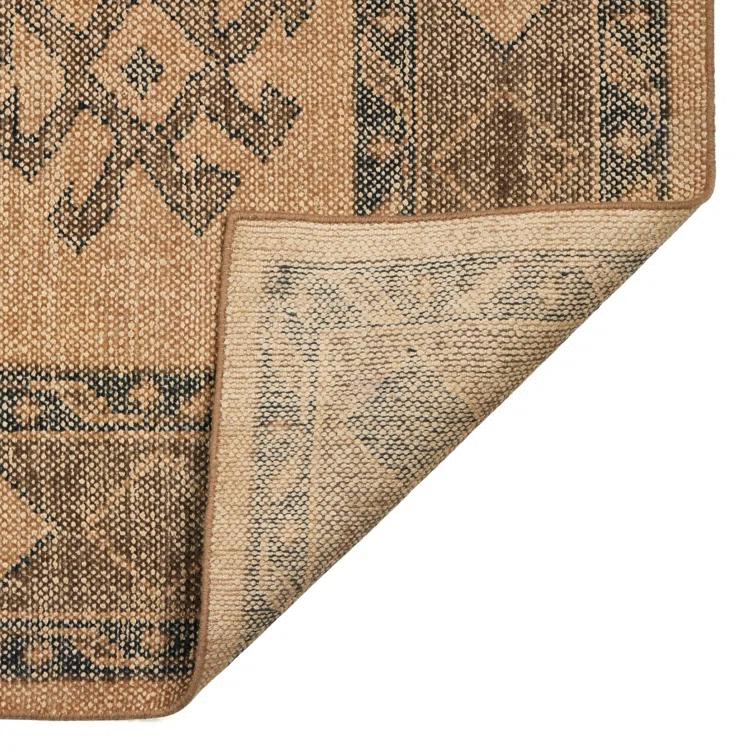 Samsa Navy Hand-Knotted Wool and Cotton 8' x 10' Area Rug