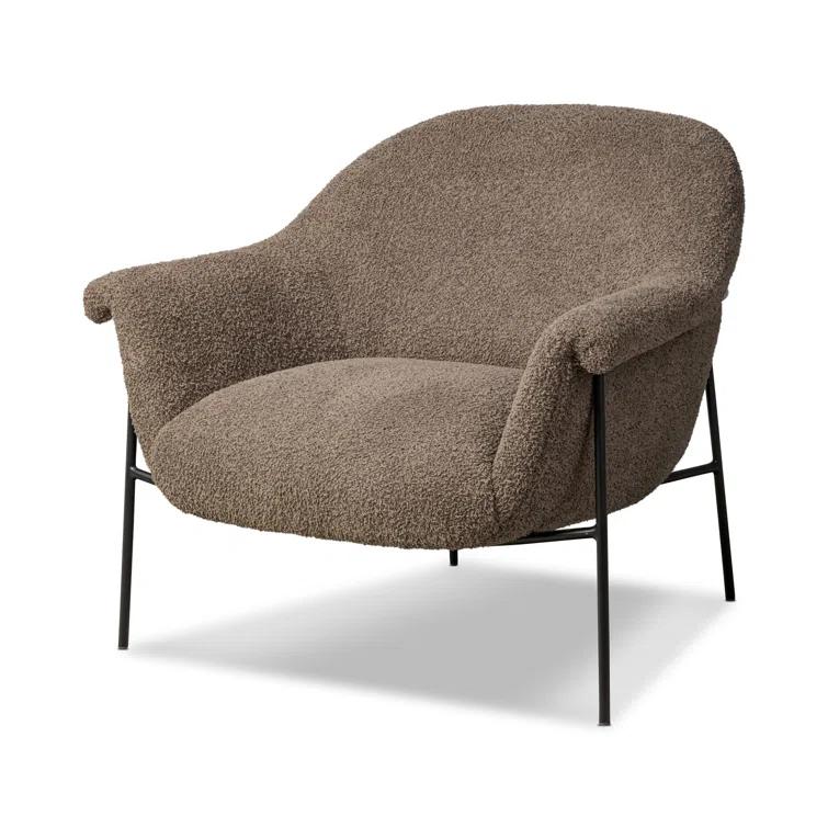 Sheldon Java Polyester Blend Accent Chair with Matte Ebony Metal Frame