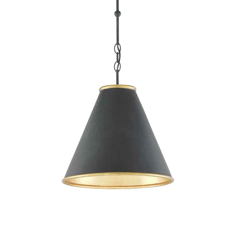 Adkins Pendant - Brass and Black / 16"Dia