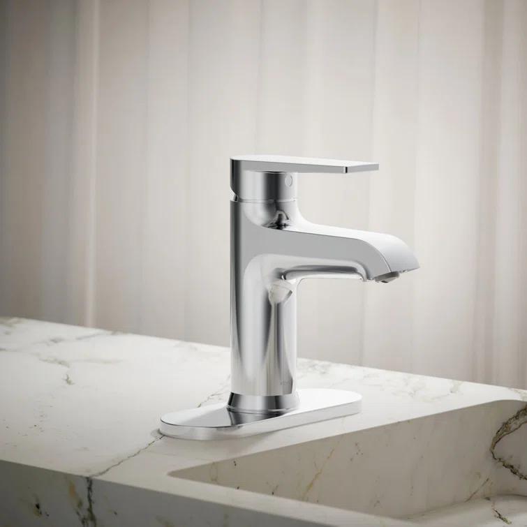 Hint Single-Handle Bathroom Sink Faucet with Escutcheon and Pop-Up Drain, 1.2 GPM
