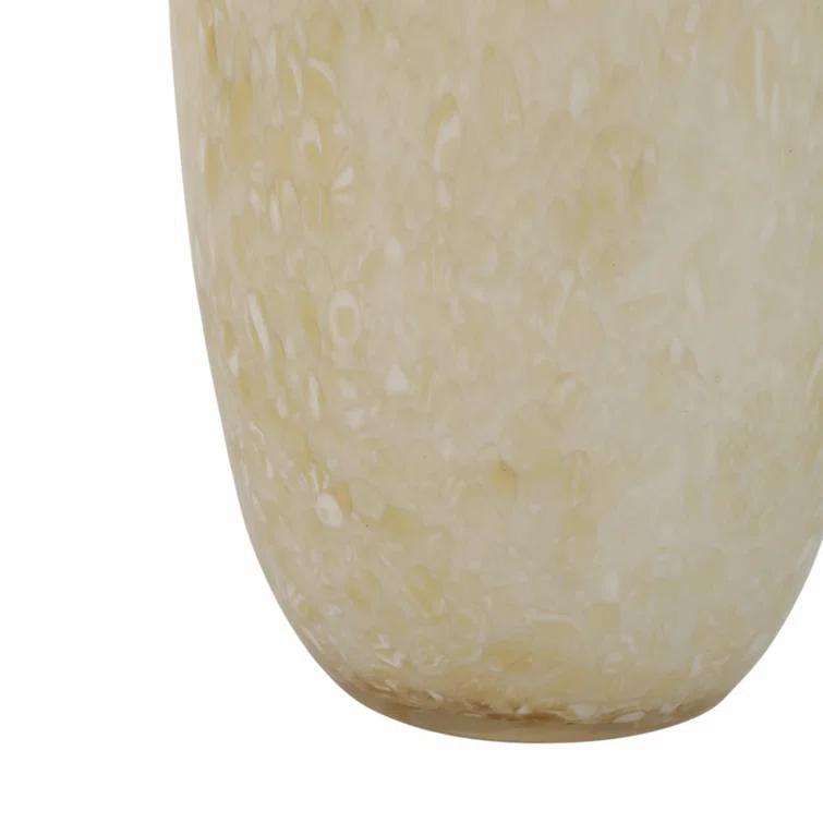 Ivory Handcrafted Round Glass Table Vase