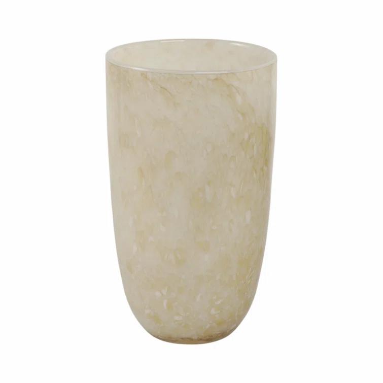 Ivory Handcrafted Round Glass Table Vase