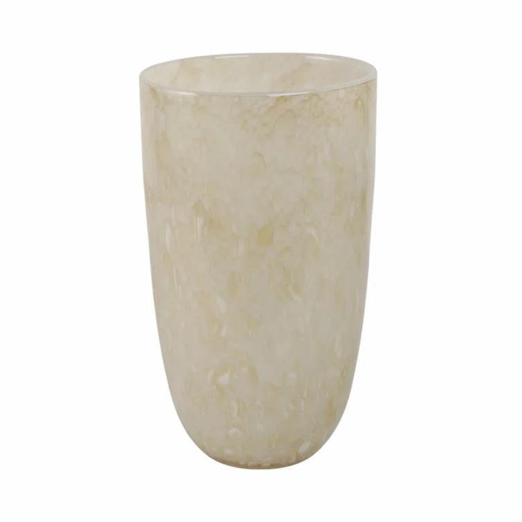 Ivory Handcrafted Round Glass Table Vase
