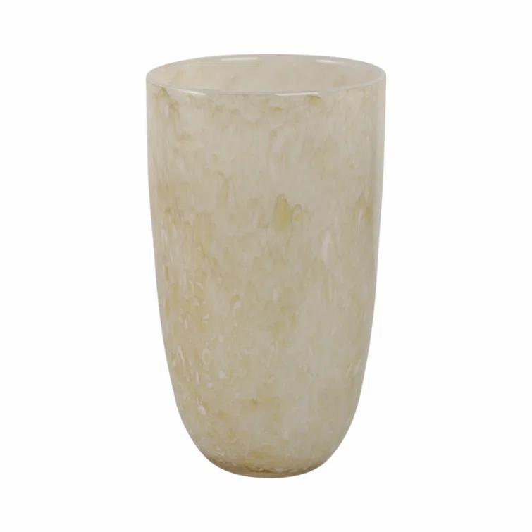 Ivory Handcrafted Round Glass Table Vase
