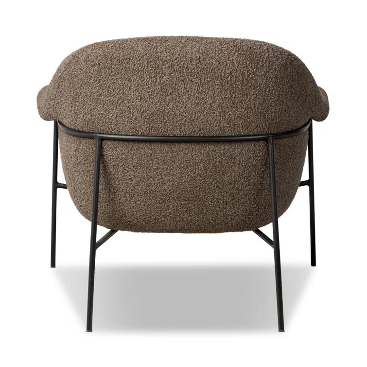 Sheldon Java Polyester Blend Accent Chair with Matte Ebony Metal Frame