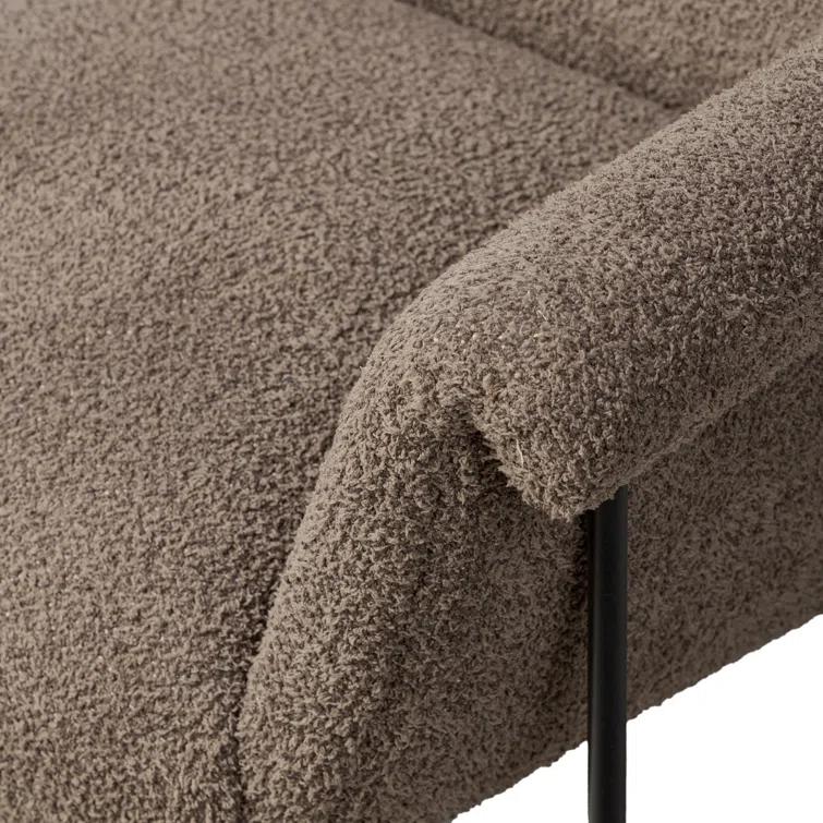 Sheldon Java Polyester Blend Accent Chair with Matte Ebony Metal Frame