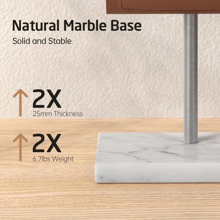 KES Toilet Paper Holder Stand With Bathroom Magazine Rack, Magazine Holder And Double Roll Toilet Paper Holder Free Standing, Weighted Marble Base