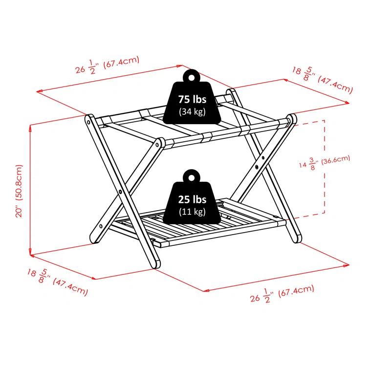 Folding Wood Luggage Rack
