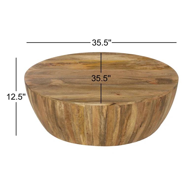 Vivenne Mango Wood Drum Coffee Table