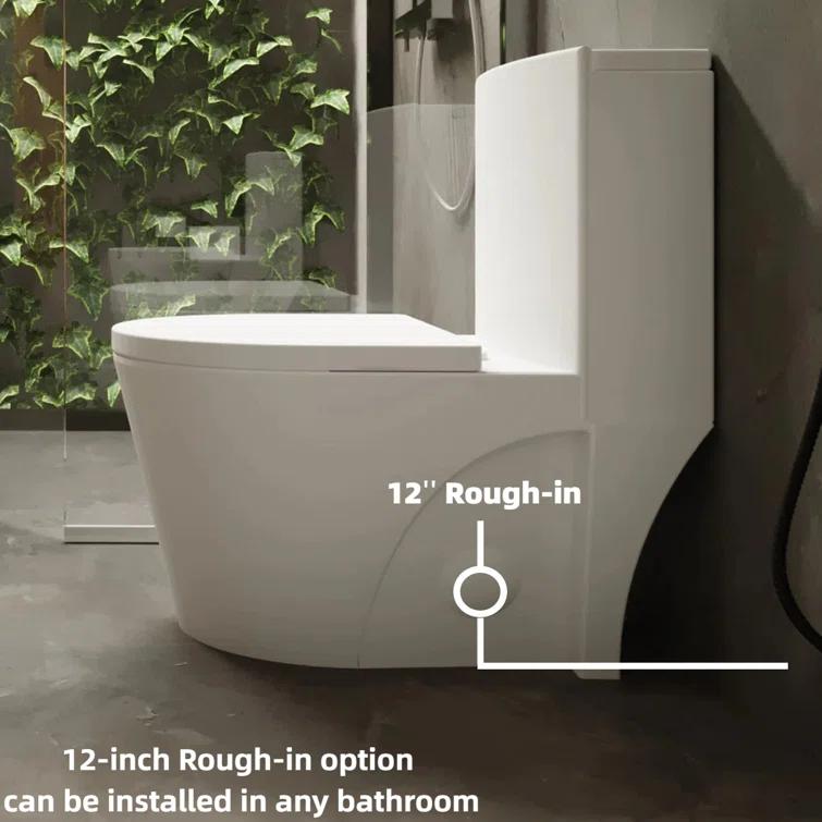 Momei 1.6 GPF Dual-Flush Toilet Modern Elongated One-Piece Toilet (Seat Included)