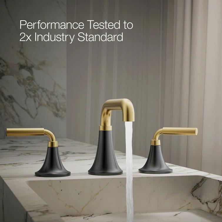Tone Widespread Bathroom Sink Faucet, Three-Hole Bathroom Faucet with Clicker Drain, 1.2 GPM