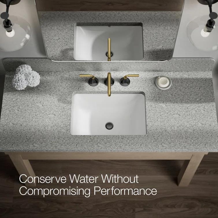Tone Widespread Bathroom Sink Faucet, Three-Hole Bathroom Faucet with Clicker Drain, 1.2 GPM