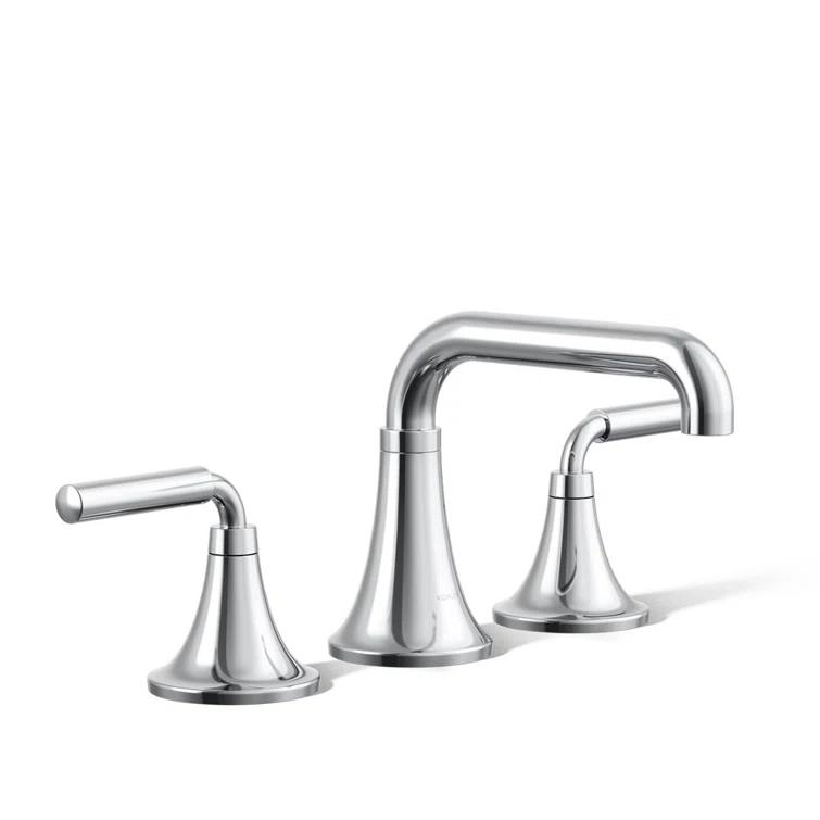 Tone Widespread Bathroom Sink Faucet, Three-Hole Bathroom Faucet with Clicker Drain, 1.2 GPM