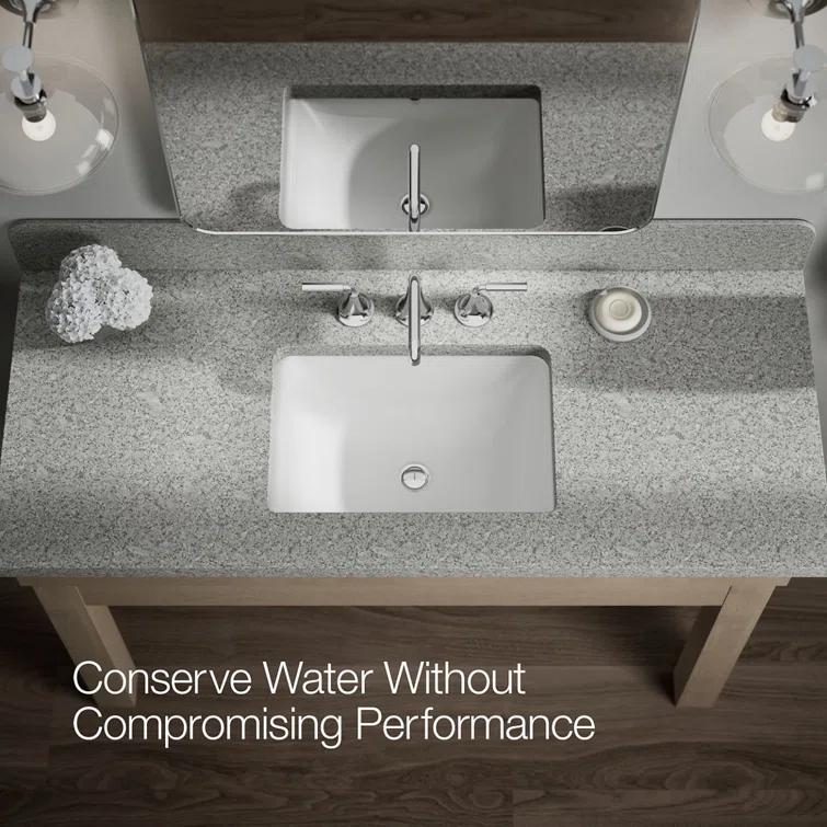Tone Widespread Bathroom Sink Faucet, Three-Hole Bathroom Faucet with Clicker Drain, 1.2 GPM