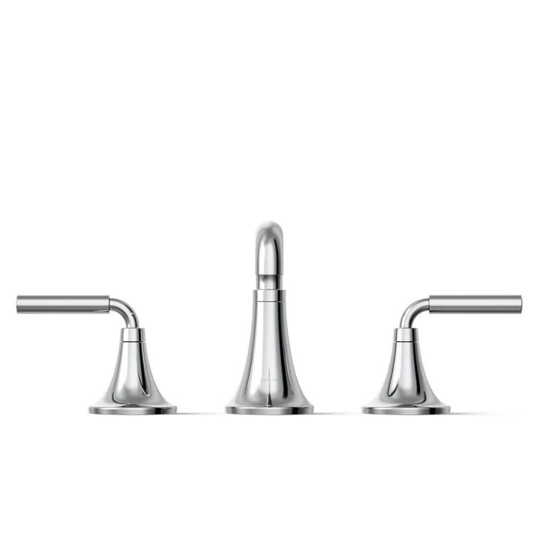 Tone Widespread Bathroom Sink Faucet, Three-Hole Bathroom Faucet with Clicker Drain, 1.2 GPM