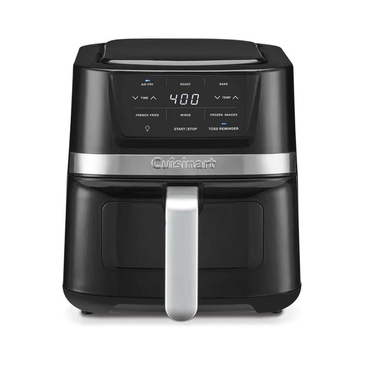 Cuisinart 2.6qt Basket Air Fryer Black/Stainless Steel Finish AIR-80: 1100W, Cool Touch Handle, Dishwasher-Safe Parts