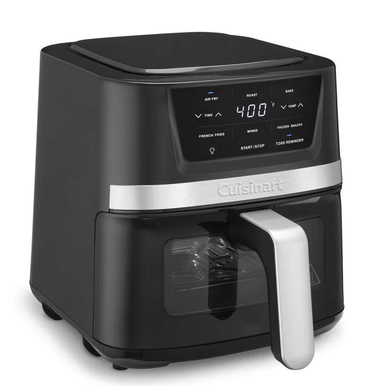 Cuisinart 2.6qt Basket Air Fryer Black/Stainless Steel Finish AIR-80: 1100W, Cool Touch Handle, Dishwasher-Safe Parts