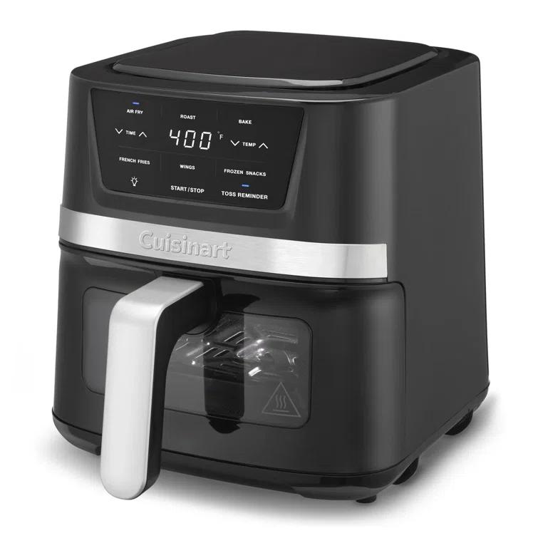 Cuisinart 2.6qt Basket Air Fryer Black/Stainless Steel Finish AIR-80: 1100W, Cool Touch Handle, Dishwasher-Safe Parts
