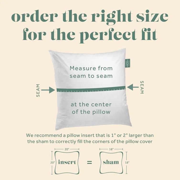 ComfyDown Decorative Throw Pillow Insert Down Feathers Fill 100% Cotton Cover Square Pillow Insert (Set of 2)