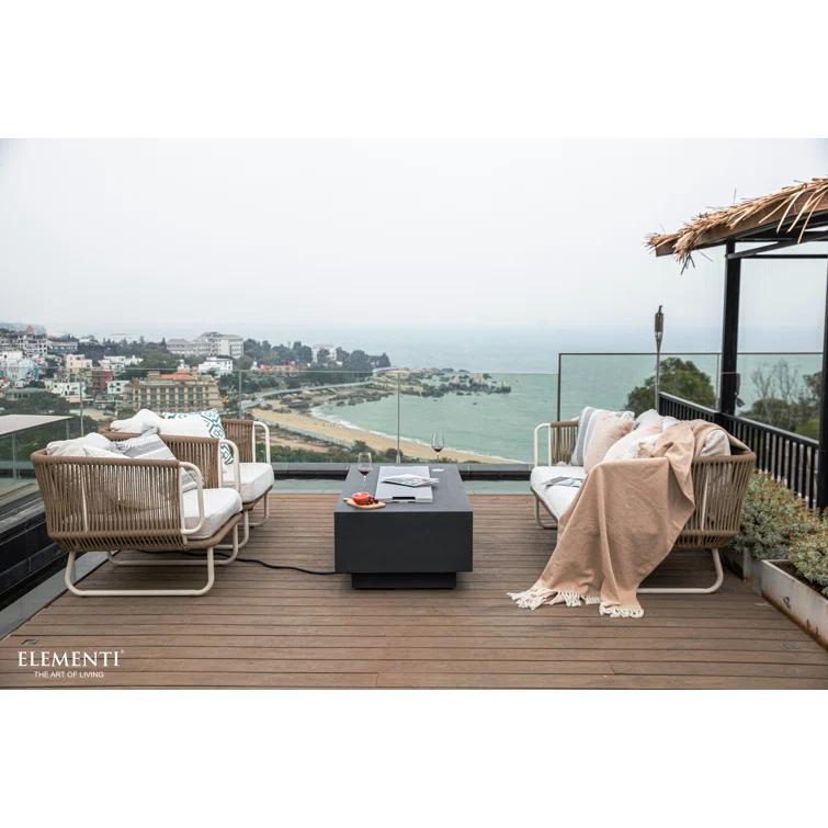 Elementi Hampton Rectangular Concrete Fire Pit Table