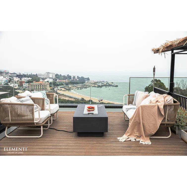 Elementi Hampton Rectangular Concrete Fire Pit Table