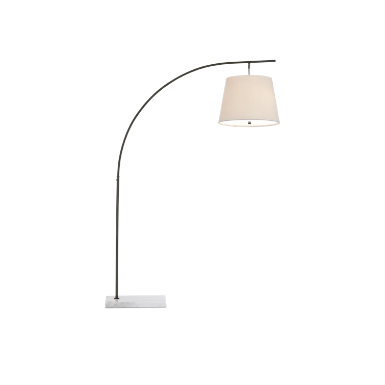 Adjustable Oil Rubbed Bronze Arc Floor Lamp with White Shade